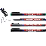 edding 140 S Permanenter Folienschreiber - 4er-Set - 4 bunte Farben - Rundspitze 0,3mm-zum...