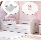 Kids Collective Kinderbett 160x80 cm mit Matratze und Schublade, Rausfallschutz &...