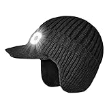 Pzuryhg Mütze mit abnehmbaren Ohrenklappen, LED-Mütze für Ihn, USB-Mütze mit Licht,...