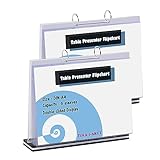 TUKA-i-AKUT 2er A4 Quer Tisch-Flipchart aus Acryl mit Basis, Beidseitig...