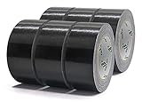 BOMEI PACK Mehrzweck Panzertape Schwarz, Reparaturband 50 mm x 50 m, 6 Rollen