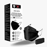 URUSANA 20 FFP2-Masken Schwarz Atemschutzmaske, Fischform Maske EN...