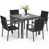 Homall Gartenmöbel Set für 4~6 Personen - 4 Gartenstühle mit Tisch - Aluminium...