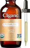 Cliganic Arganöl Bio, 100% Rein, 60ml | Marokkanisches Arganöl für Haare,...