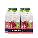 SodaStream Trauben Schorlen-Mix Sirup 4er-Pack | 500 ml je Flasche ergibt bis zu 3,5 L...