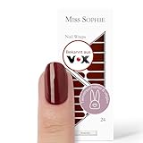 Original Miss Sophie Nagelfolien Burgundy I 24 ultra-dünne Nagellack-Streifen einfarbig I...