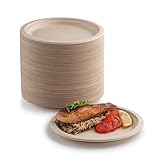 EVYIENEN 200 Stück Pappteller,15.2cm Biologisch Einwegteller Braun abbaubar und...