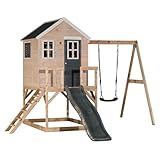Wendi Toys M24G Stelzenhaus Kinder Outdoor mit Rutsche und Schaukel, 330 x 350 x...