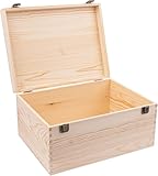 LYCN Holzkiste mit Deckel, 33x25x16 cm Naturbelassene Kleine Holzkiste Unbehandelte...
