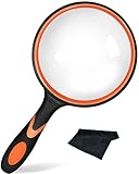 Lupe 10fach 100mm Große HandLupe leselupe für Senioren Kinder mit Linsentuch,...