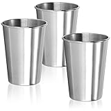 com-four® 3x Edelstahl-Trinkbecher - Becher aus Edelstahl 304 - leichter Campingbecher...