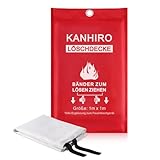 kanhiro Löschdecke Küche Feuerlöschdecke - 1m x 1m Glasfaser Brandschutzdecke...