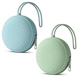 Aolso Silikon Baby Schnullerbox, 2pcs Aufbewahrung Schnullerhalter Case,...