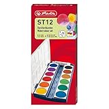 Herlitz 10116655 Schulmalfarben bzw. Deckfarbkasten, 12 Farben inklusive...