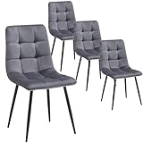 DEULINE Esszimmerstühle Essstühle Samtbezug Polsterstuhl Esszimmer Stuhl Milano 4er-Set...