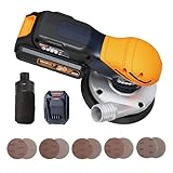 MAXXT 125 mm Akku-Exzenterschleifer, 20 V (2,0 Ah), bürstenloser Roter Orbitalschleifer...