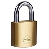 Yale Y110B/30/115/1 - Standardschutz-Vorhängeschloss aus Messing 30 mm - Bügel aus...