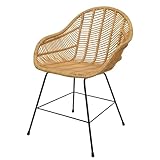 Esszimmerstuhl HWC-M28, Küchenstuhl Korbstuhl Rattansessel Rattanstuhl Stuhl, Kubu Rattan...