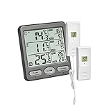 TFA Dostmann Trio Funk-Thermometer, mit 2 Sendern, wasserdichter Kabelsensor,...