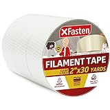 X Fasten Filament-Klebeband, transparent, 2 Inch x 30 Yards (50,8 mm x 27,43 m)...