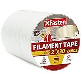 X Fasten Filament-Klebeband, transparent, 2 Inch x 30 Yards (50,8 mm x 27,43 m)...