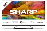 SHARP 55EQ3EA Android TV 139 cm (55 Zoll) 4K Ultra HD Android TV (Smart TV ohne Rahmen,...