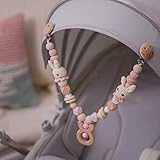 Mamimami Home Kinderwagenkette aus Holz und Silikon Kinderwagenspielzeug...