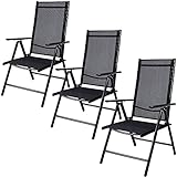 Casaria® Gartenstuhl 3er Set Klappbar Aluminium Wetterfest 8- Fach Verstellbar 120kg...