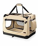lionto Hundetransportbox faltbar für Reise & Auto, 60x42x44 cm, stabile...