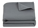 ZOLLNER Kuscheldecke in 150x200 cm - knitterarme und atmungsaktive Couchdecke in grau -...