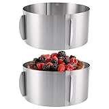CYEER 2 Stück Tortenring Verstellbar Hoch 10CM, Edelstahl Backring Verstellbar...