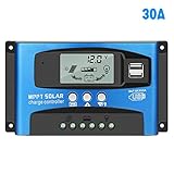 MPPT Solarladeregler, 30A/40A/100A MPPT Solar Laderegler 12V/24V Solar Charge Controller...