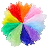 Hopton Bunte Jongliertücher, 10 Stück Chiffontücher, 60 x 60 cm Square Seidentücher,...