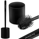 Cleangang® Klobürste Toilettenbürste WC Bürste Schwarz Silikon mit klobürstenhalter...