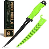 ANTOWIN 22,8 cm Fishing Edelstahl Filetiermesser Set mit Messer-Schärfer, Ergonomischer...