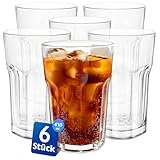 KONZEPT - Wassergläser Set 6-teilig, Große Gläser, 410ml, Trinkgläser Set, Stapelbar -...