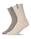 Snocks Wollsocken Herren 2x Winter Norweger Socken Herren Weiss Größe 43-46 Dicke Socken...