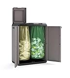Keter 9736000 Split Basic Recyclingschrank, grau/schwarz, 68 x 39 x 85 cm,...