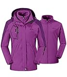 donhobo Damen 3-in-1 Jacke Fleecejacke wasserdichte Winddichte Skijacke Winterjacke...