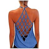 EHSIJAI Camisole mit BH Frauen Damen Träger Ärmellos Solid Sommer Mode Top Tank...
