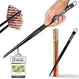 Große Grill- & Kochpinzette (35cm) Edelstahl mit Aufhängung & schwarzer...
