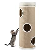 SOARS Kratztonne für Katzen XXL, 113 cm Katzentonne mit 3 Höhlen und abnehmbarem...