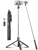 180cm Handy Stativ Ständer & Selfie Stick, Handyhalter mit Abnehmbarer Fernbedienung,...