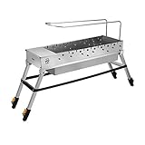 Kleiner Grill Portable Campinggrill Kohlegrill gebürstet Edelstahl Holzkohle Shish Kebab...