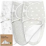3er-Pack Pucksack Baby 3-6 Monate mit Reißverschluss - Bio-Baumwolle Baby Wickeltücher...
