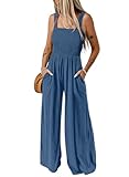 Dokotoo Jumpsuit Damen Sommer Latzhose Casual Lose Overall Weites Bein Lang Romper Leicht...