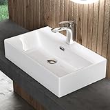 doporro Waschbecken keramik Aufsatzwaschbecken Hängewaschbecken Waschtisch mit...