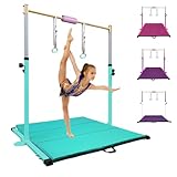 HomeSun Gymnastikstange für Kinder Robuste Kip Bar mit Ringen horizontale...
