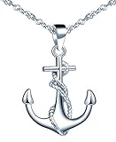 Yumilok Kette Damen Halskette Anker 925 Sterling Silber mit Anhänger Schmuck Zirkonia...