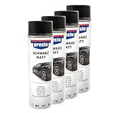 Felgenspray Schwarz matt Felgenschwarz Rallye Spray Lackspray Presto 428955 4 X 500 ml